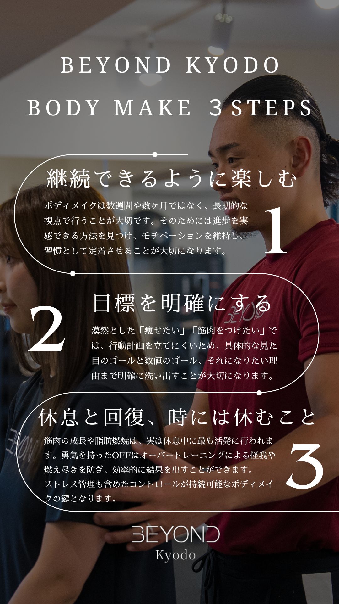 🔥 BEYOND経堂店のボディメイク3STEPS 🔥